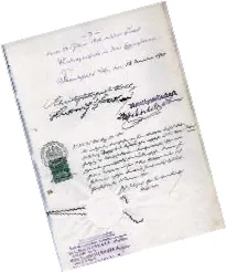 Historisches Vertragsdokument aus dem Firmenarchiv der MVG